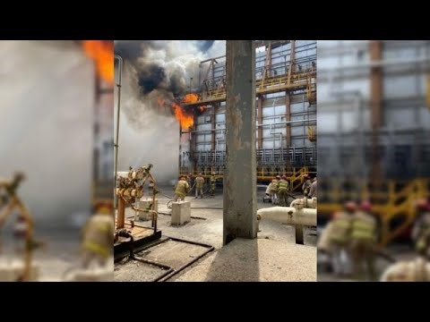 CONATO DE INCENDIO TRAS SISMO EN LA REFINERÍA DE PEMEX EN SALINA CRUZ.