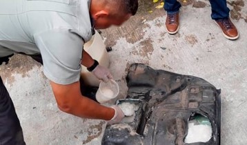 Guardia Nacional localiza alrededor de 35 kilos de aparente Crystal en el tanque de gasolina de un vehículo