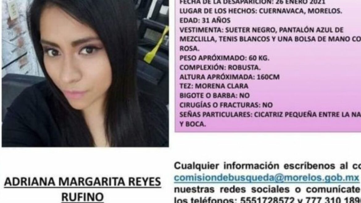 Buscan en Cuernavaca a Adriana Margarita Reyes Rufino; lleva 6 días desaparecida