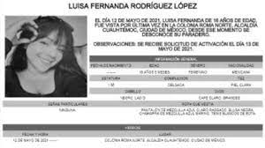 Activan Alerta Amber para localizar a Luisa Fernanda Rodríguez López