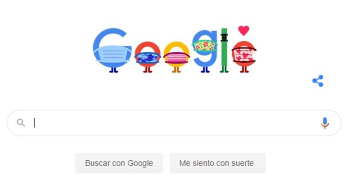 Nuevo doodle de Google usa tapabocas y recomienda ubicaciones de vacunación