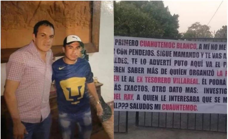 “Te lo advertí”: narcomanta contra Cuauhtémoc Blanco se atribuyó asesinato de edil en Xoxocotla