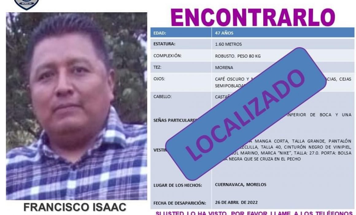 Cuernavaca: Localizan a elemento desaparecido