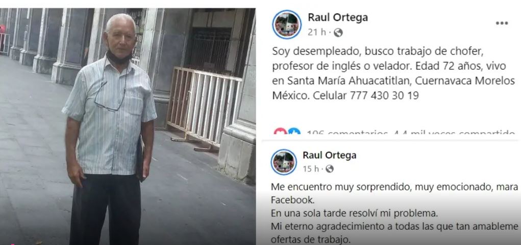 Cuernavaca: Abuelito se vuelve viral; estaba desempleado, buscó trabajo en Facebook y le llueven propuestas 