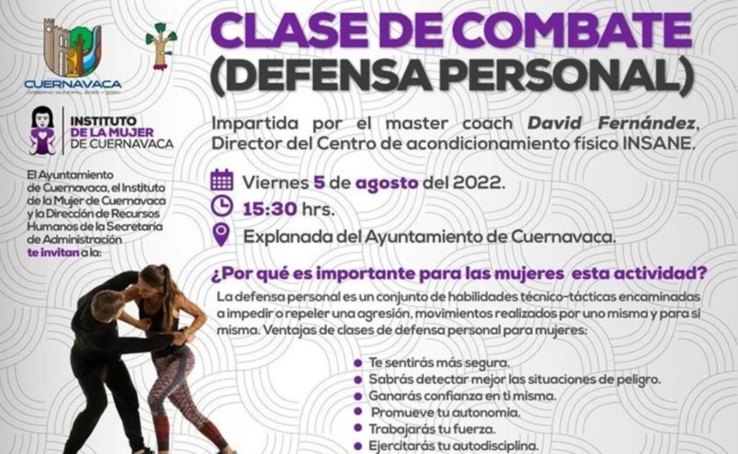 Cuernavaca, promueven curso de defensa personal para mujeres