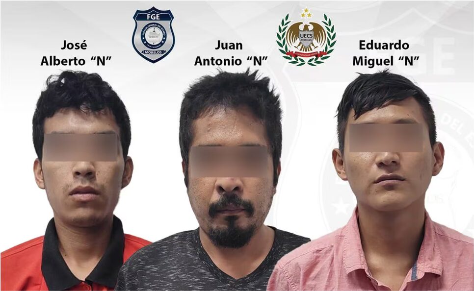 Detienen a tres presuntos extorsionadores en Morelos