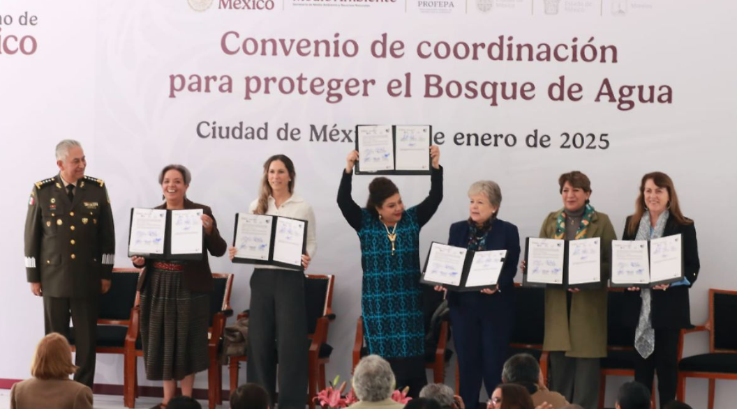 Gobernadoras de Edomex y Morelos firman convenio para proteger el Bosque de Agua