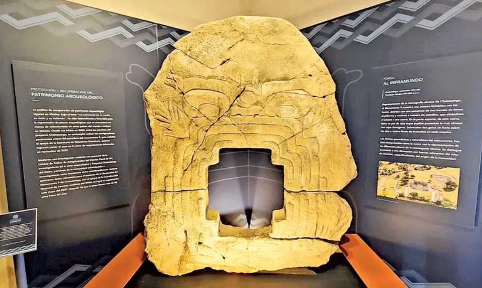 Museo de Morelos exhibe monolito ‘Portal del Inframundo’ esculpido hace 2 mil 500 años