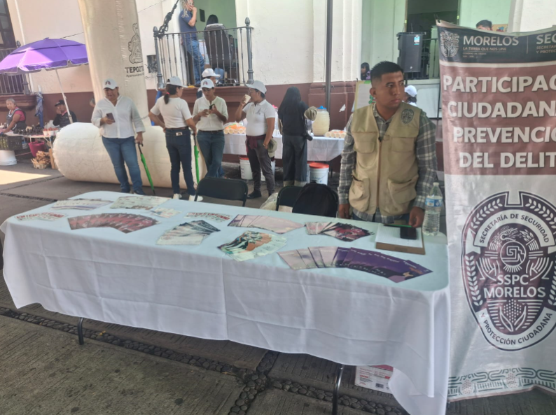 Participa SSPC Morelos en Feria de Prevención de Adicciones en Tepoztlán